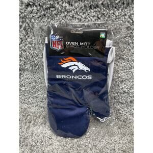 NFL Denver Broncos Oven Mitt and Pot Holder Set Navy White Orange Unisex New
